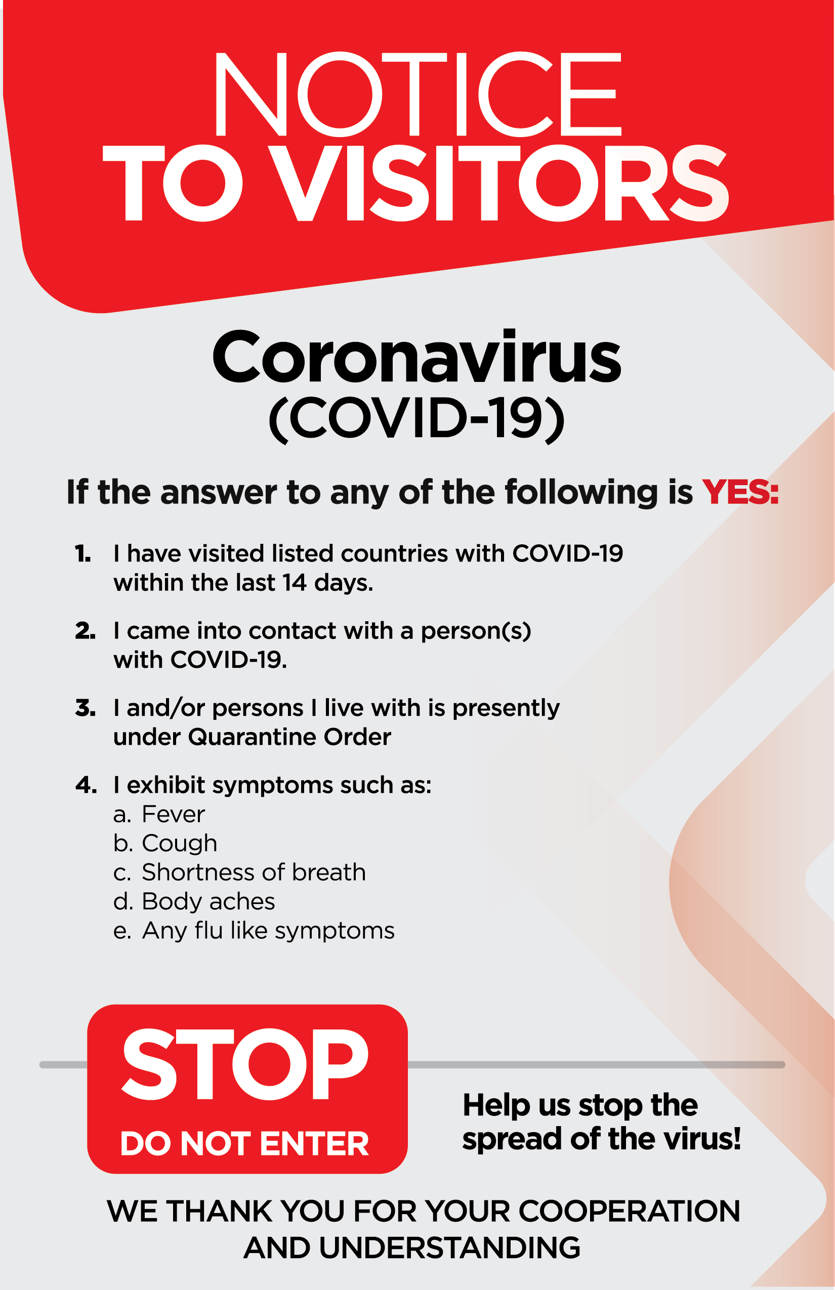 Covid 19 Notice to Visitors Unit Trust Corporation